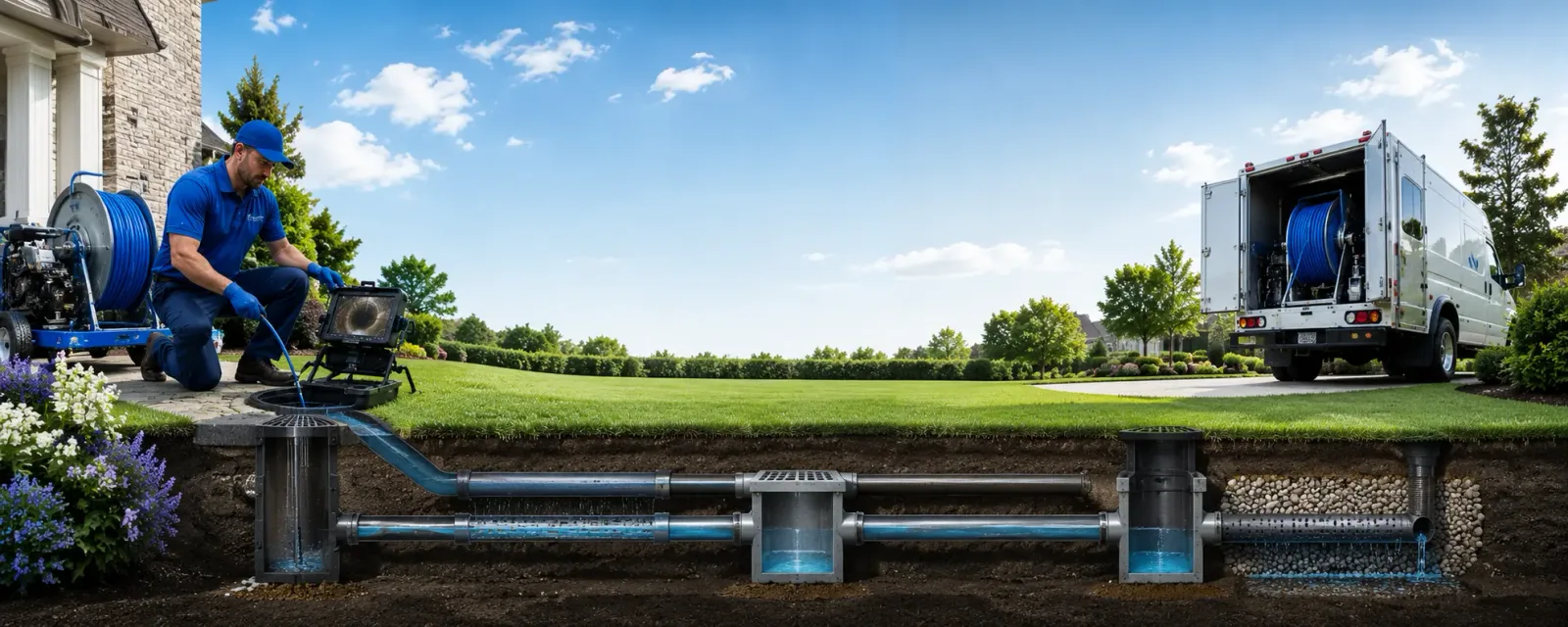 Outdoor drain cleaning information for Burlington, PA